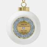 Diamonds &amp; Gold 50th Wedding Anniversary Ceramic Ball Christmas Ornament at Zazzle