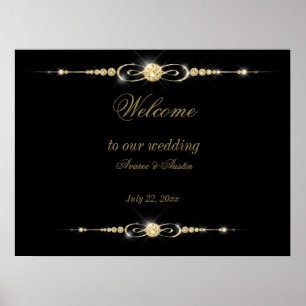 Diamonds Gold and Glitter Wedding Poster