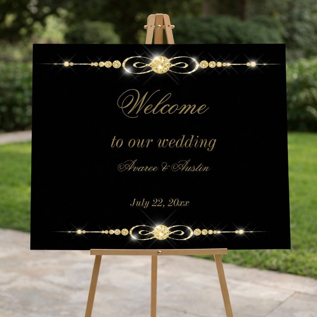 Diamonds Gold and Glitter Wedding Poster (Creator Uploaded)