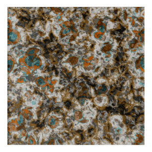Diamonds Gold and Turquoise Acrylic Print
