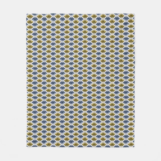 DIAMONDS golden blue Fleece Blanket (Front)