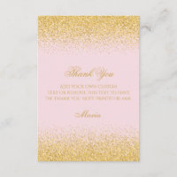 Diamonds & Golden Glitter Thank You Cards