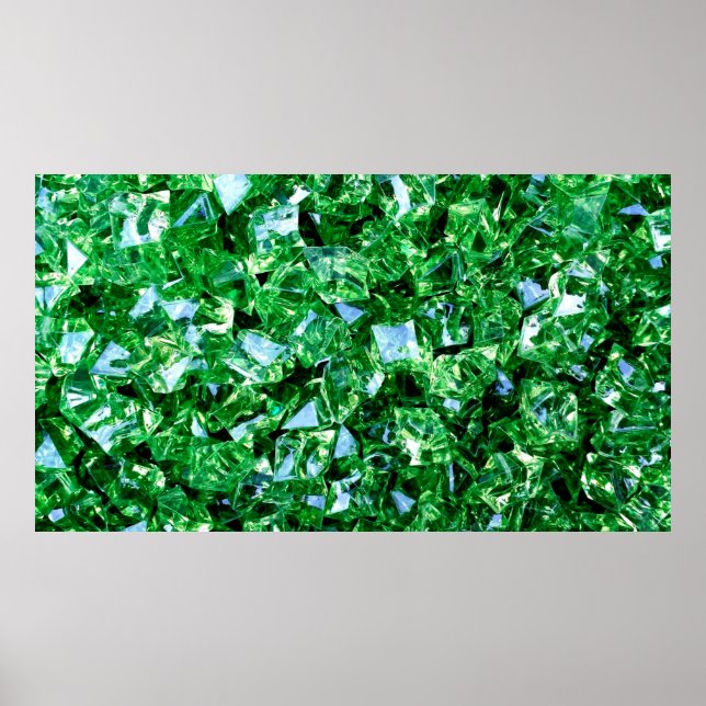 Diamonds green design color shape poster (Front)
