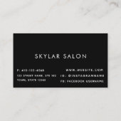 Diamonds Hair Salon Hair Extensions QR code  Business Card (Back)
