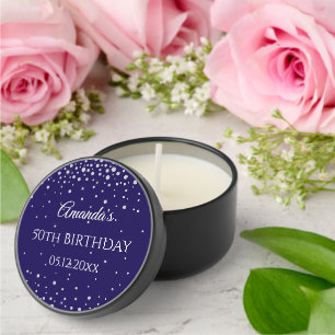 Diamonds Happy Birthday Custom Text Any Year Mini Candle Favors