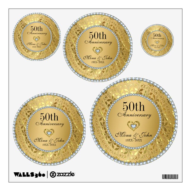 Diamonds Heart Anniversary Wall Decal (Front)