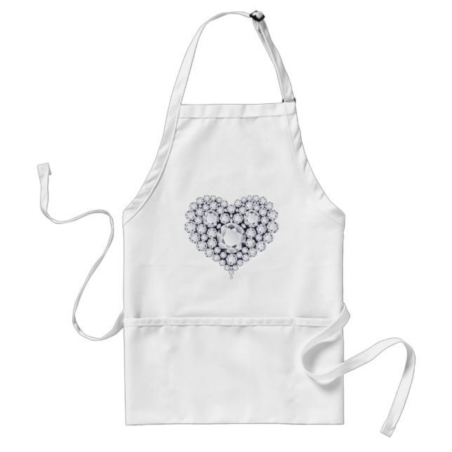 Diamonds Heart Gems Adult Apron (Front)
