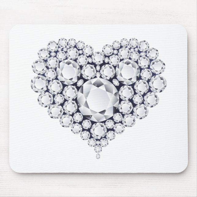 Diamonds Heart Gems Mouse Pad (Front)