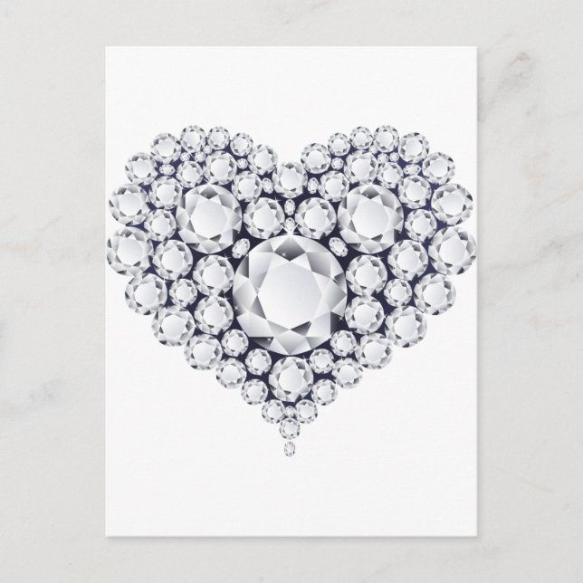 Diamonds Heart Gems Postcard (Front)