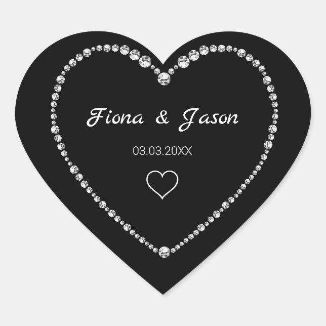 Diamonds Hearts Heart Sticker (Front)