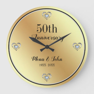 Diamonds Hearts Large Clock