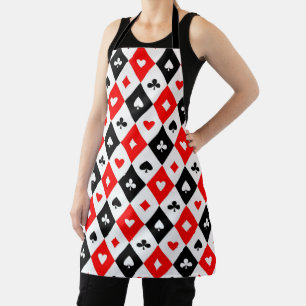 Diamonds Hearts Spades Clubs Playing Cards Pattern Apron