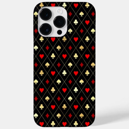 Diamonds Hearts Spades Clubs Playing Cards Pattern Case_Mate iPhone 14 Pro Max Case