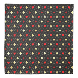 Diamonds Hearts Spades Clubs Playing Cards Pattern Duvet Cover