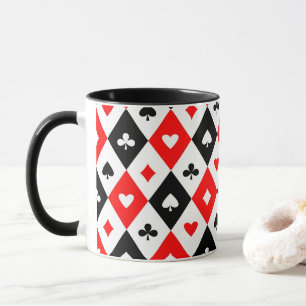 Diamonds Hearts Spades Clubs Playing Cards Pattern Mug