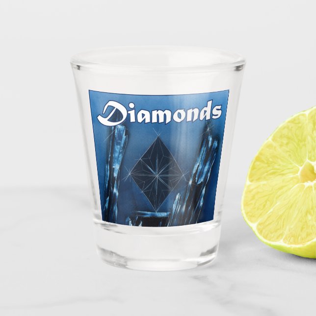 Diamonds in Blue Shot Glass (Front)