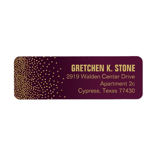 Diamonds in the Sky Address | aubergine Label (Front)