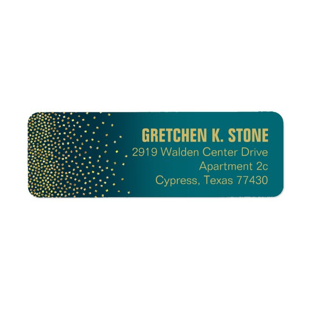 Diamonds in the Sky Address | turquoise Label (Front)