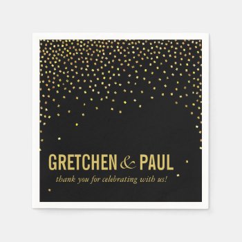 Diamonds In The Sky Cocktail Party | Black Napkins by glamprettyweddings at Zazzle