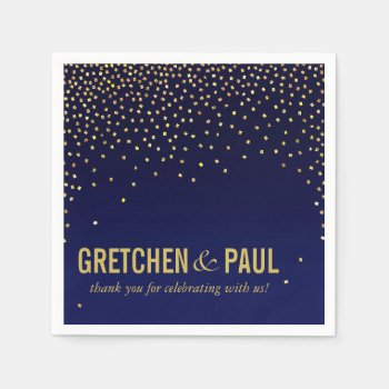 Diamonds In The Sky Cocktail Party | Navy Napkins by glamprettyweddings at Zazzle