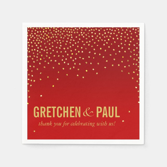 Diamonds in the Sky Cocktail Party | red Napkins (Front)