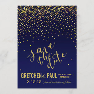 Diamonds in the Sky Wedding Save the Date navy