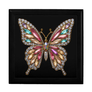 Diamonds Jeweled Rhinestone Butterfly Gift Box