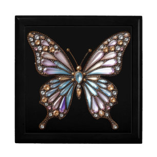 Diamonds Jeweled Rhinestone Butterfly Gift Box