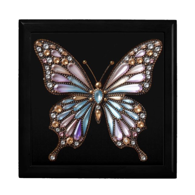 Diamonds Jeweled Rhinestone Butterfly Gift Box (Front)