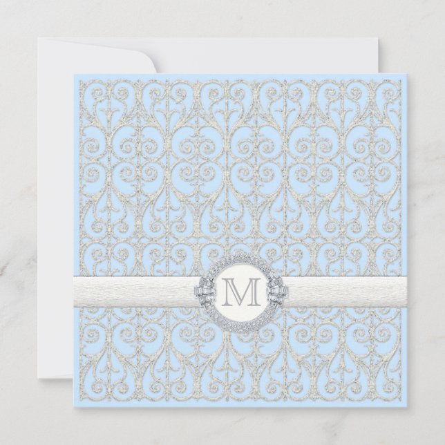 Diamonds & Lace, Couples Couple's Wedding Shower Invitation (Front)