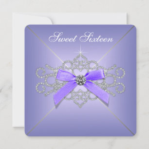 Diamonds Lavender Sweet 16 Birthday Party Invitation
