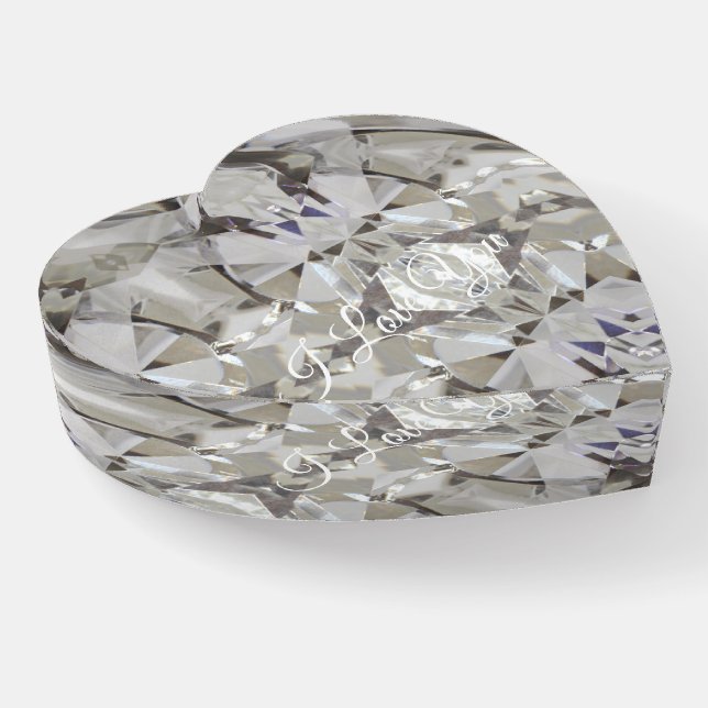 Diamonds Look Add Name or Text Elegant Paperweight (Angled)