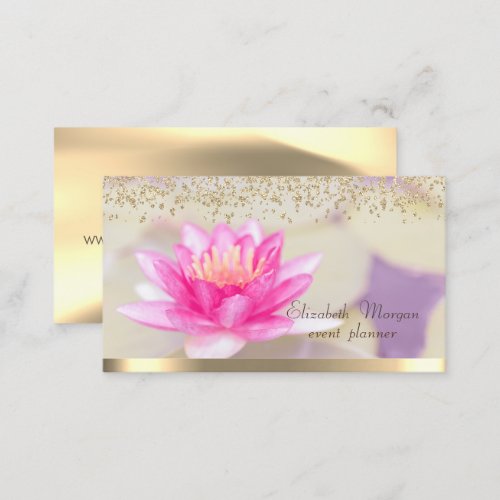  Diamonds Lotus Gold Elegant Business Card