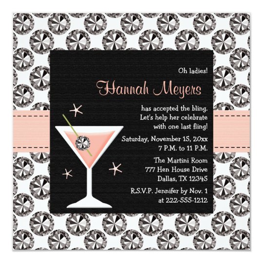 Martini Bachelorette Party Invitations 8