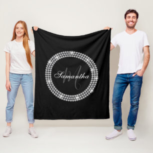 Diamonds Monogram Fleece Blanket