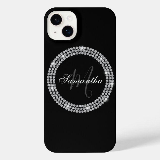 Diamonds Monogram iPhone Case (Back)