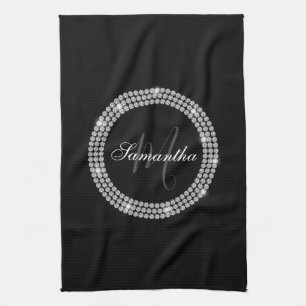 Diamonds Monogram Kitchen Towel
