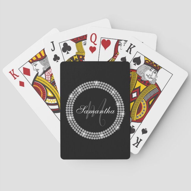 Diamonds Monogram Poker Cards (Back)