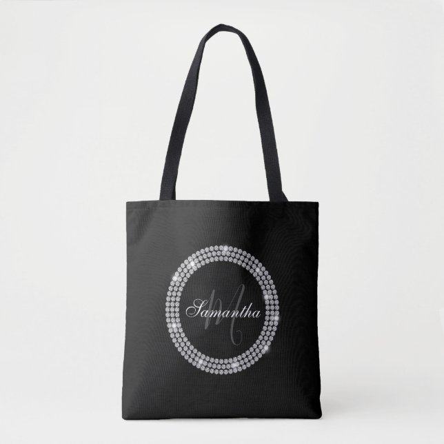 Diamonds Monogram Tote Bag (Front)