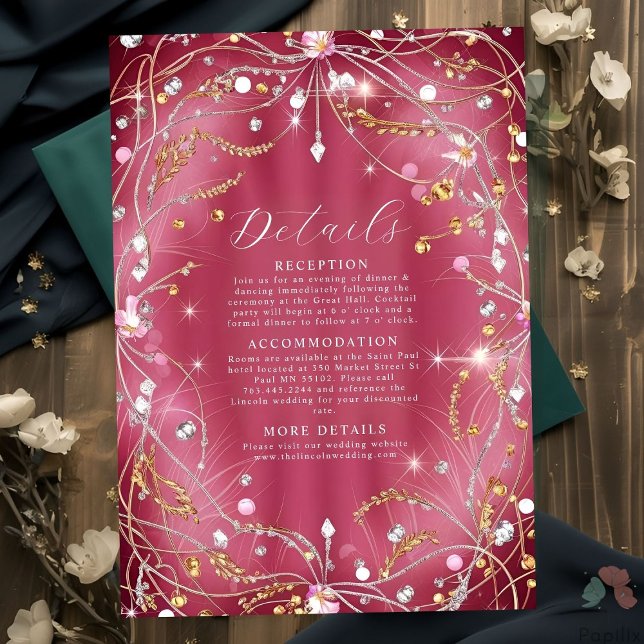 Diamonds of Love Pink Wedding Enclosure Card (Creator Uploaded)