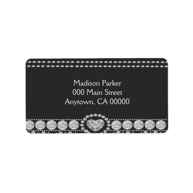 Diamonds on Black and White Background Label (Front)