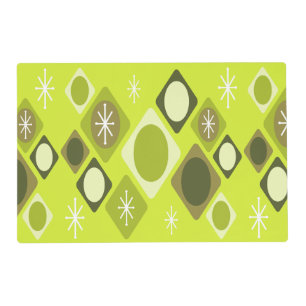 Diamonds Ovals Starbursts Chartreuse Placemat