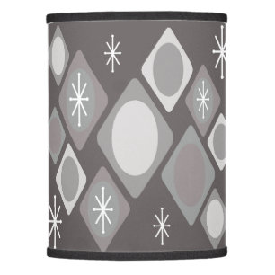 Diamonds Ovals Starbursts Dark Gray Lamp Shade