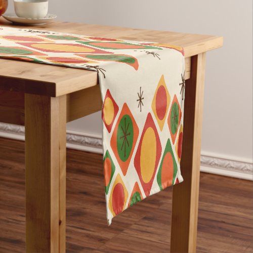 Diamonds Ovals Starbursts Multicolored Short Table Runner