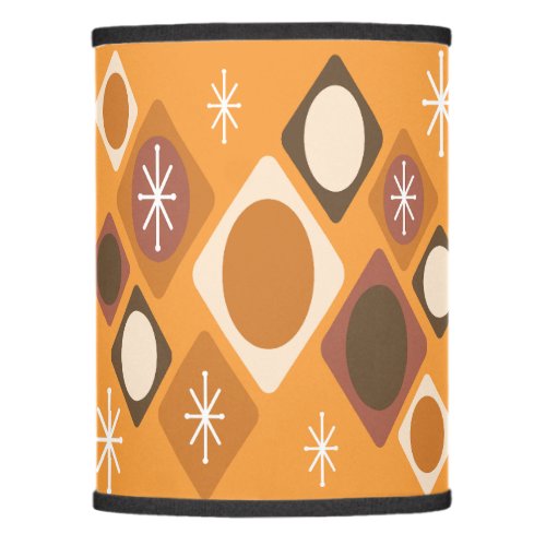 Diamonds Ovals Starbursts Orange Lamp Shade