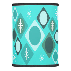 Diamonds Ovals Starbursts Turquoise Lamp Shade
