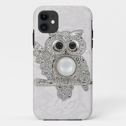 Diamonds Owl  Paisley Lace printed IMAGE iPhone 11 Case