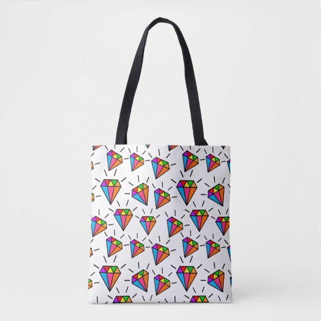 diamonds pattern design  tote bag (Front)