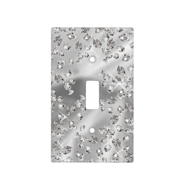 diamonds pattern modern elegant girly trendy light light switch cover (Front)