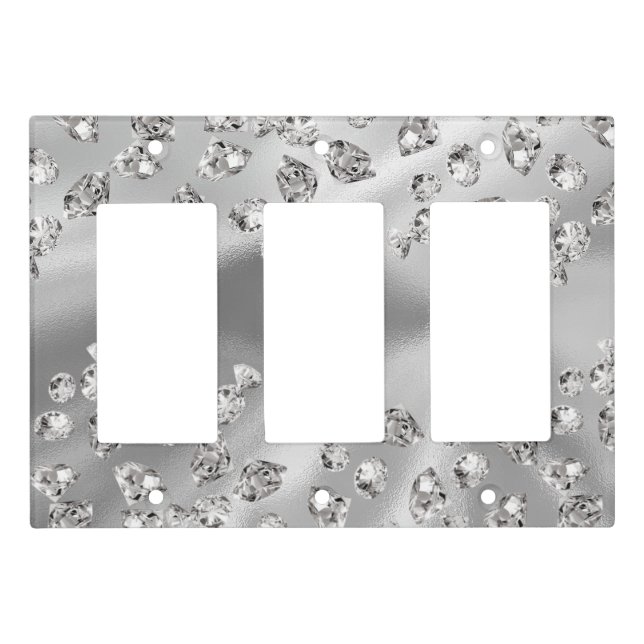 diamonds pattern modern elegant girly trendy light light switch cover (Front)